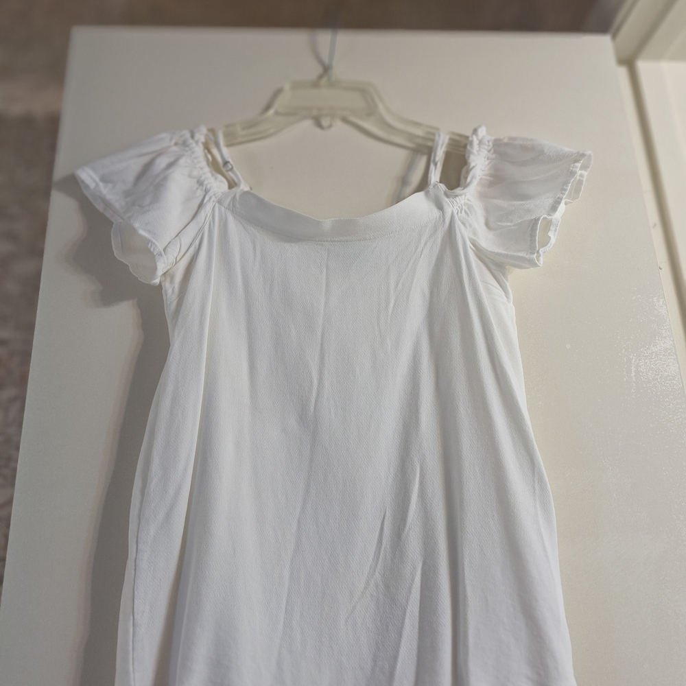Massimo Dutti White Blouse with Ruffled Sleeves